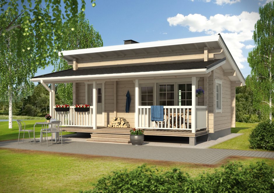 Одноэтажный дом 30 кв.м с террасой