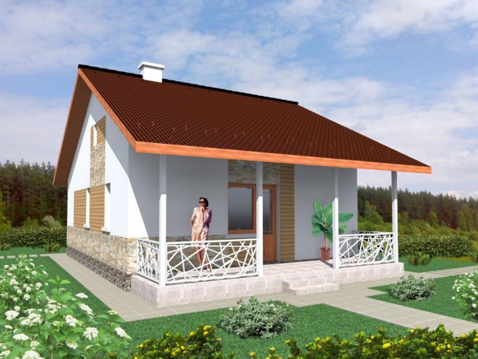 Одноэтажный дачный дом