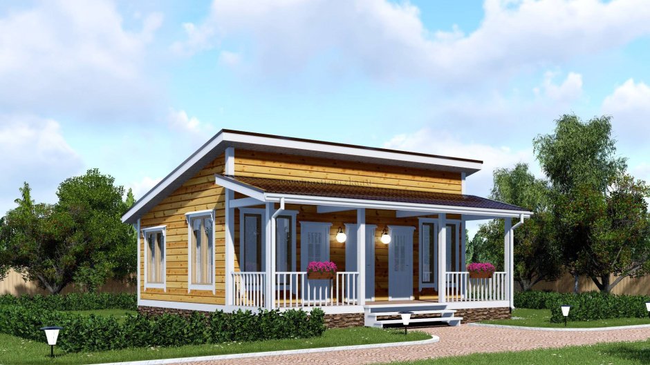 Одноэтажный дом в европейском стиле