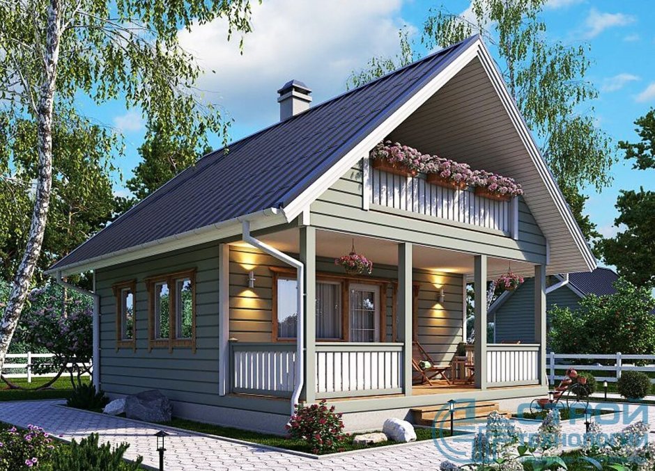 Одноэтажный дачный домик