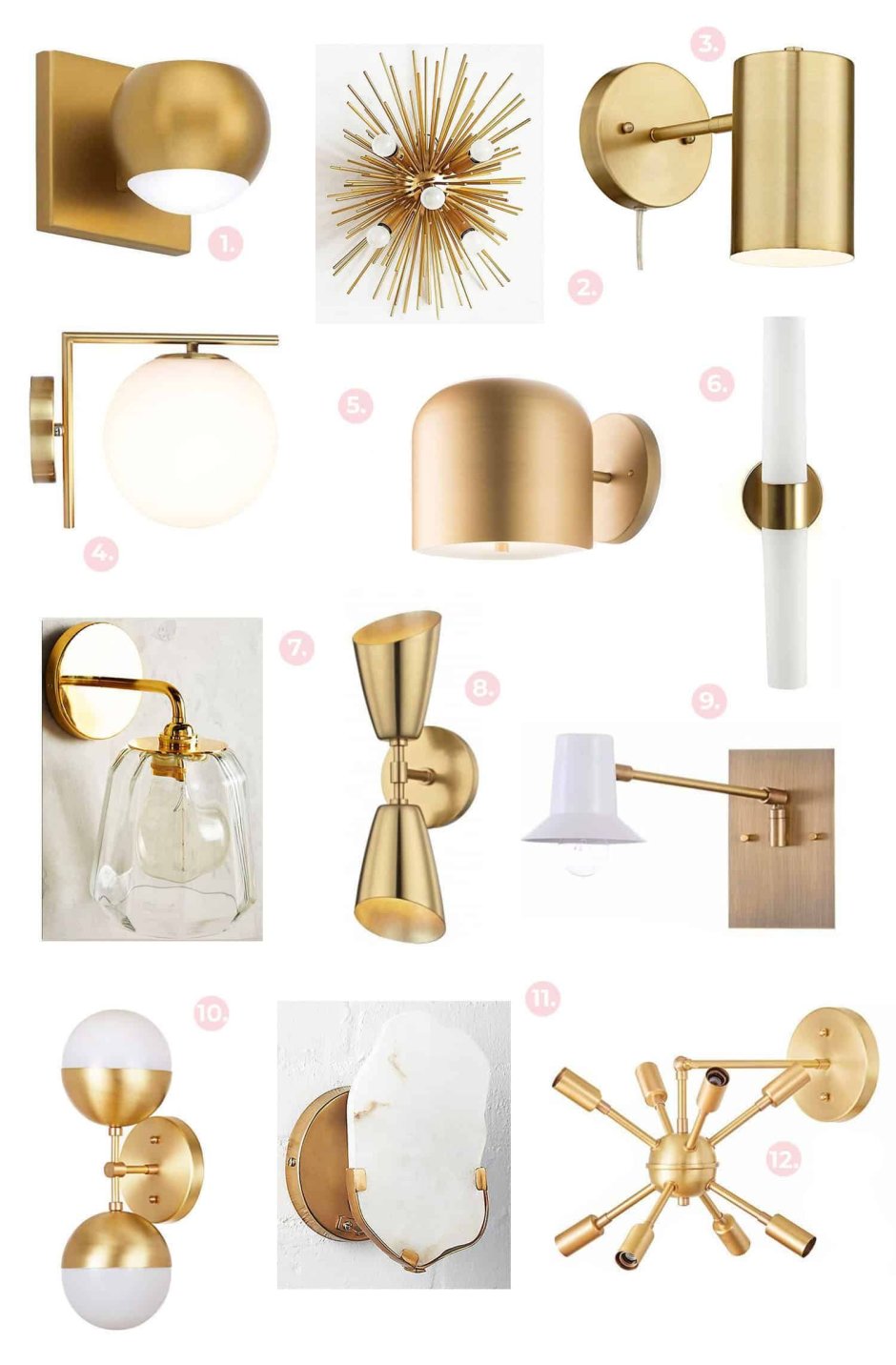 Светильники для ванной в золоте
