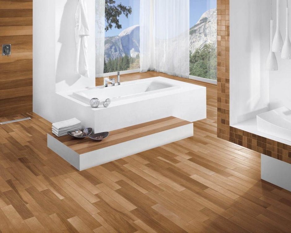 Ванная керамогранит под дерево