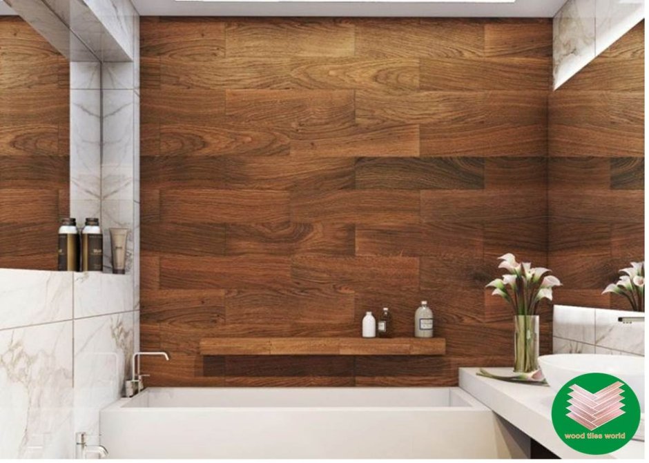 Плитка под ламинат в ванной