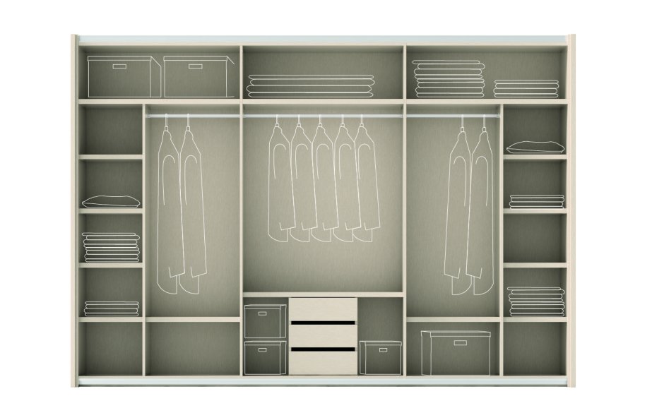 Шкаф-купе внутри 3 метра