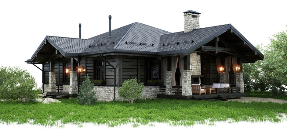 Проект одноэтажного дома в стиле Шале