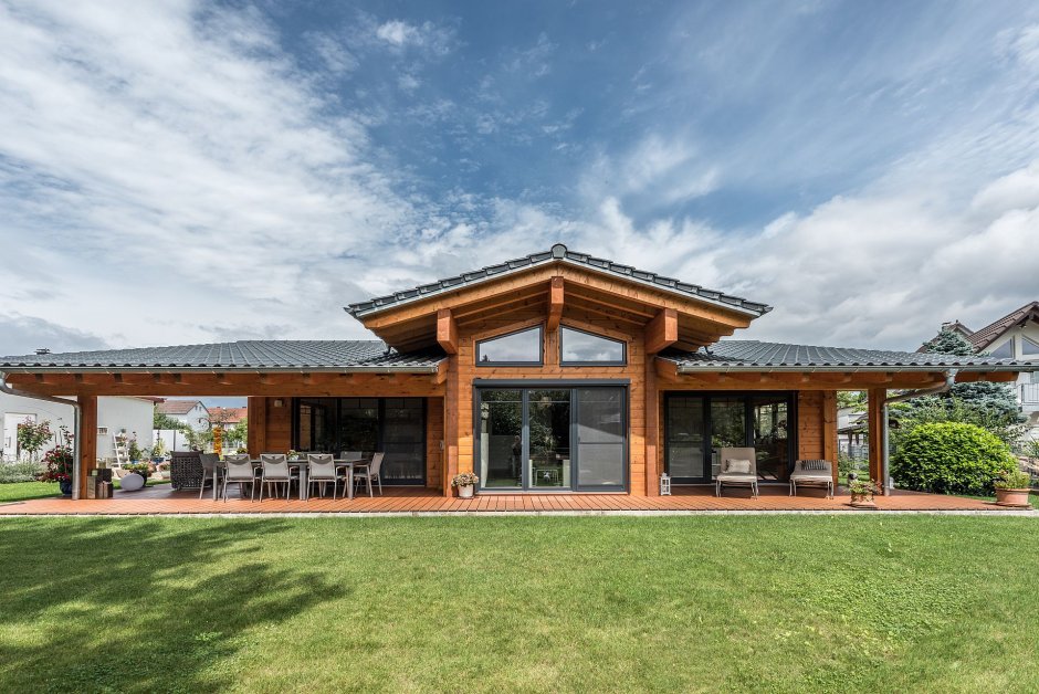 Домики деревянные панельные бунгало Шале