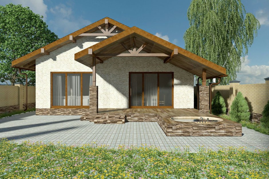 Дом Шале одноэтажный планировка