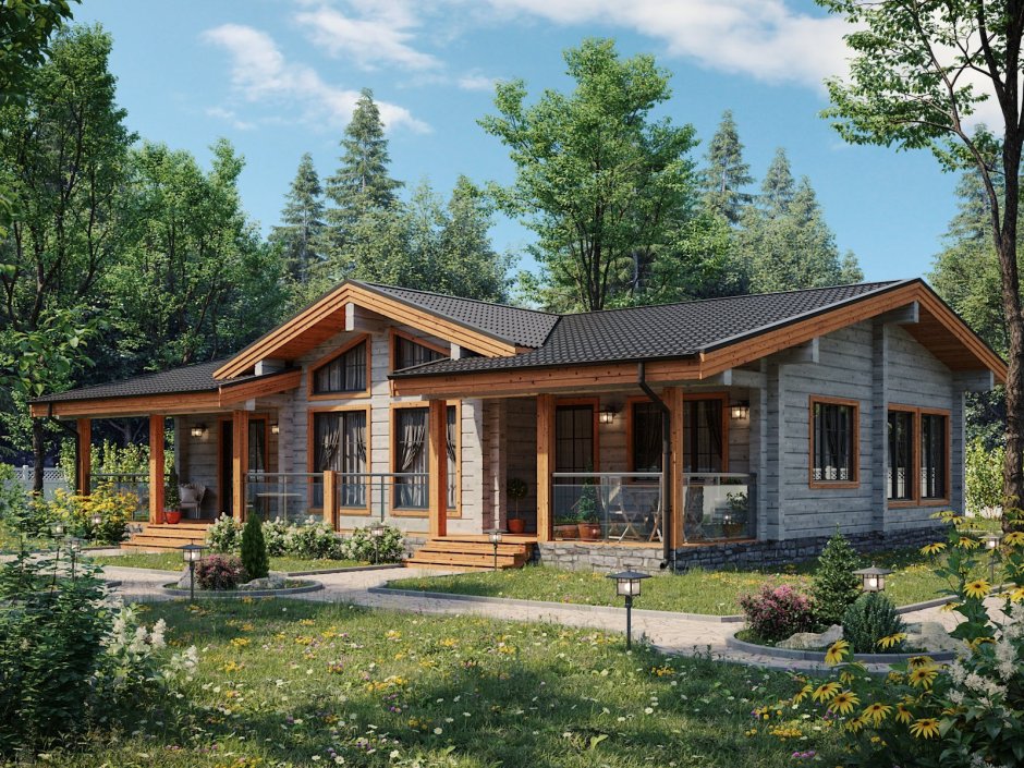 Дом из клееного бруса 1 этажный Kontio