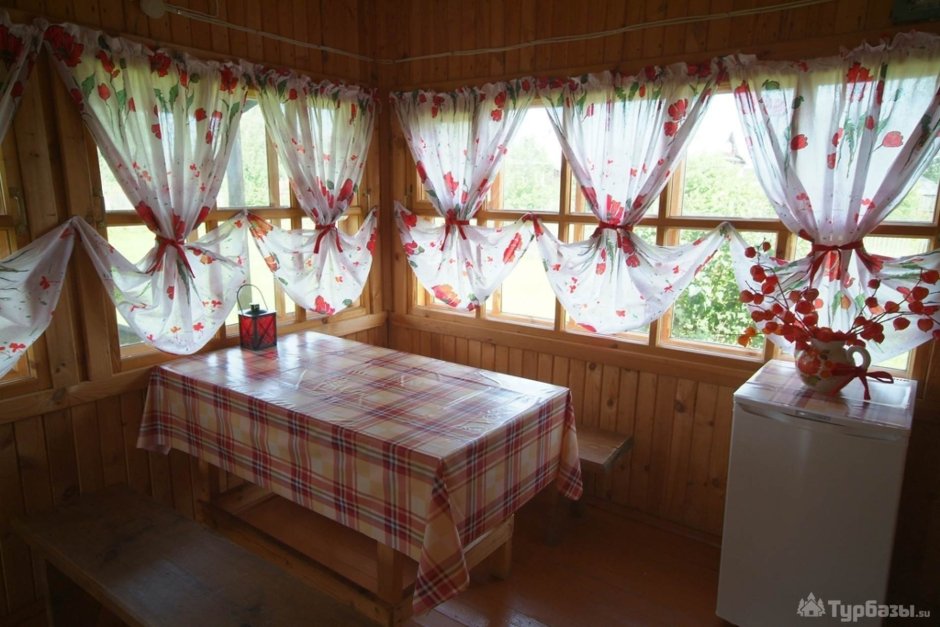 Занавески на веранду в деревенском стиле
