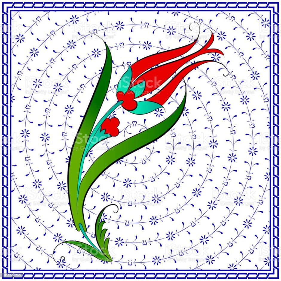 Османский тюльпан шаблон