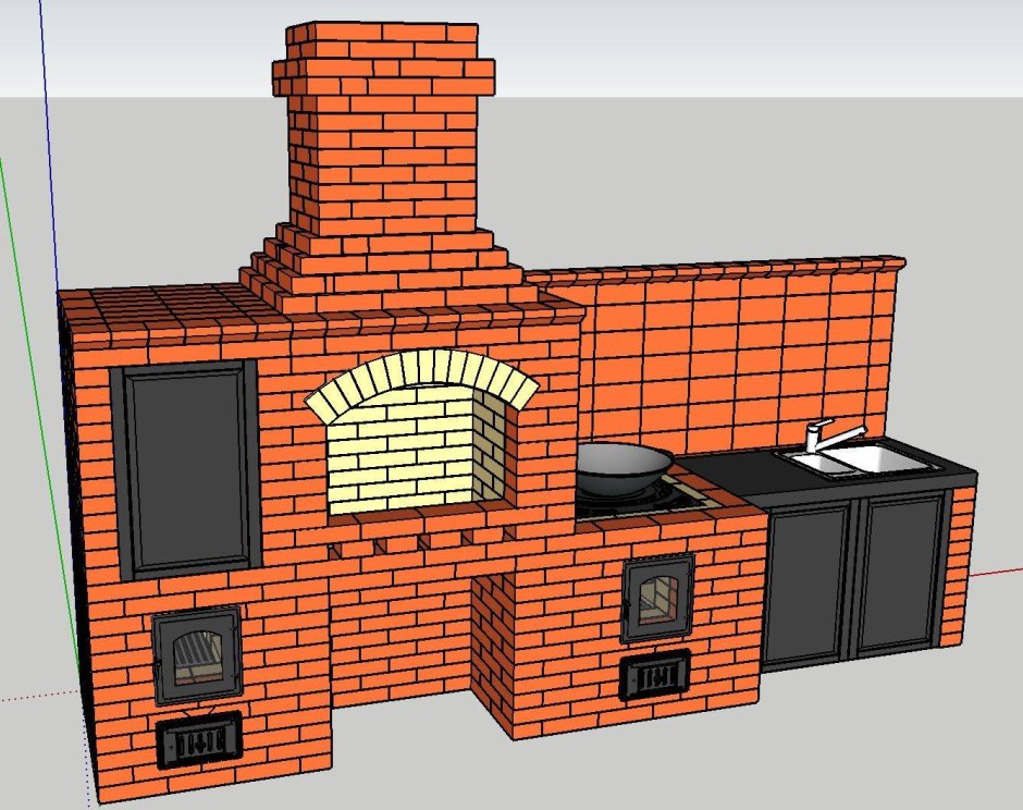 Барбекю big r-400 с коптильней порядовка
