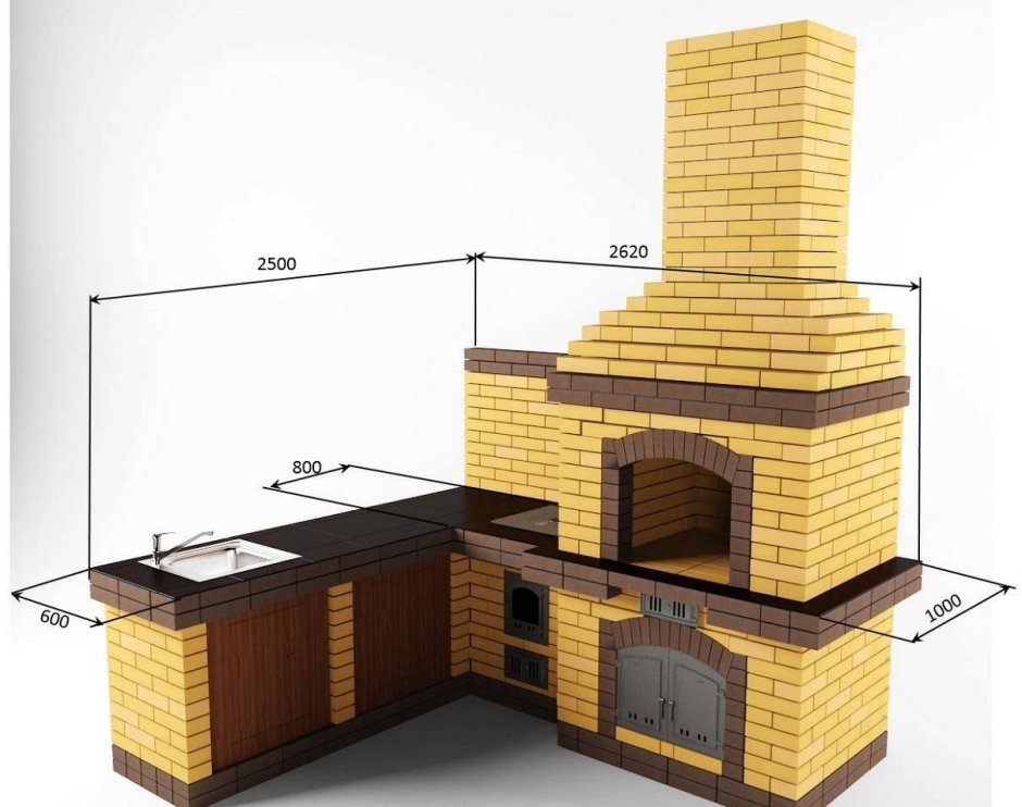 Мангал барбекю из кирпича