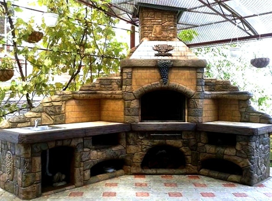 Барбекю комплекс с коптильней