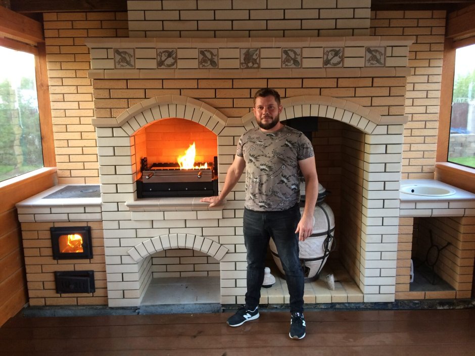 Мангальная зона с тандыром казаном