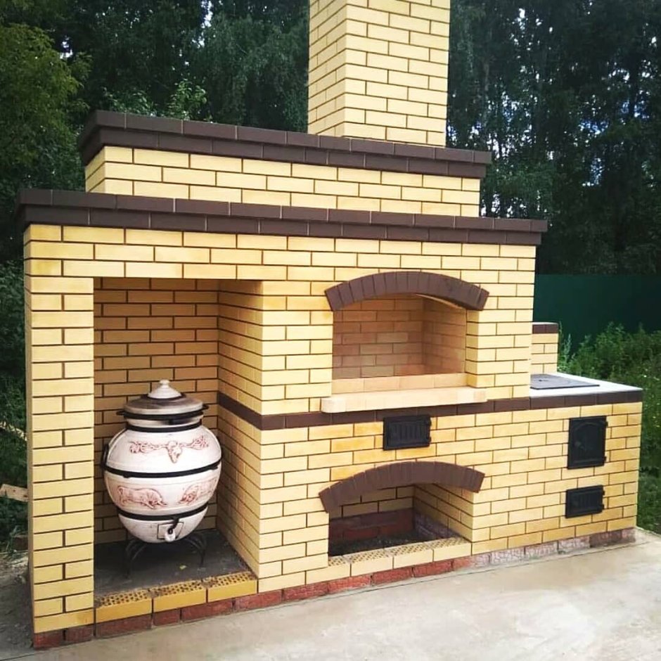 Камин-барбекю для беседки