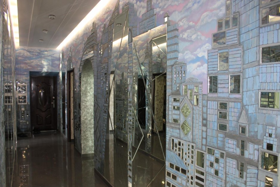 Зеркальная мозаика в коридоре