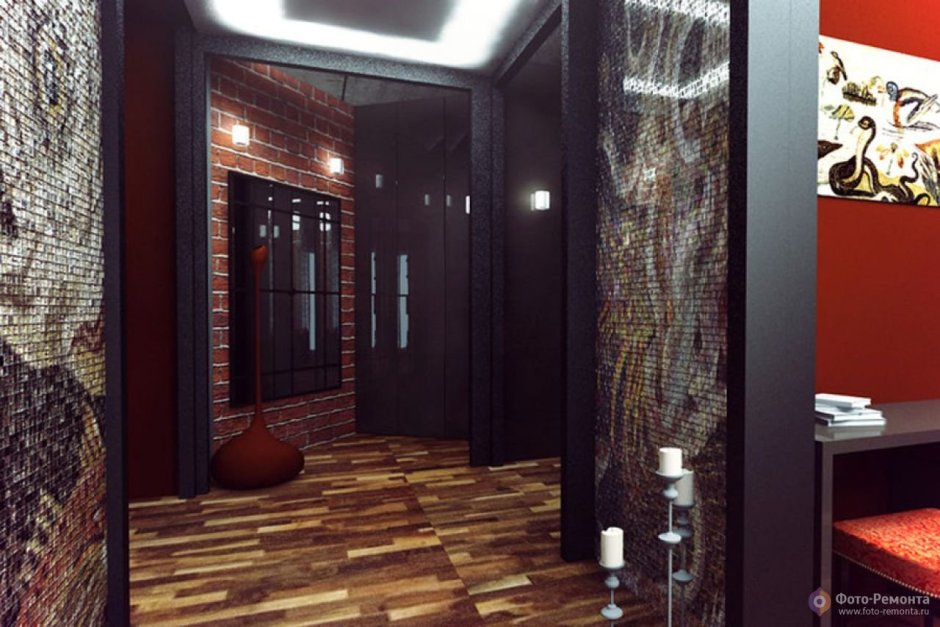 Интерьер прихожей в темных тонах