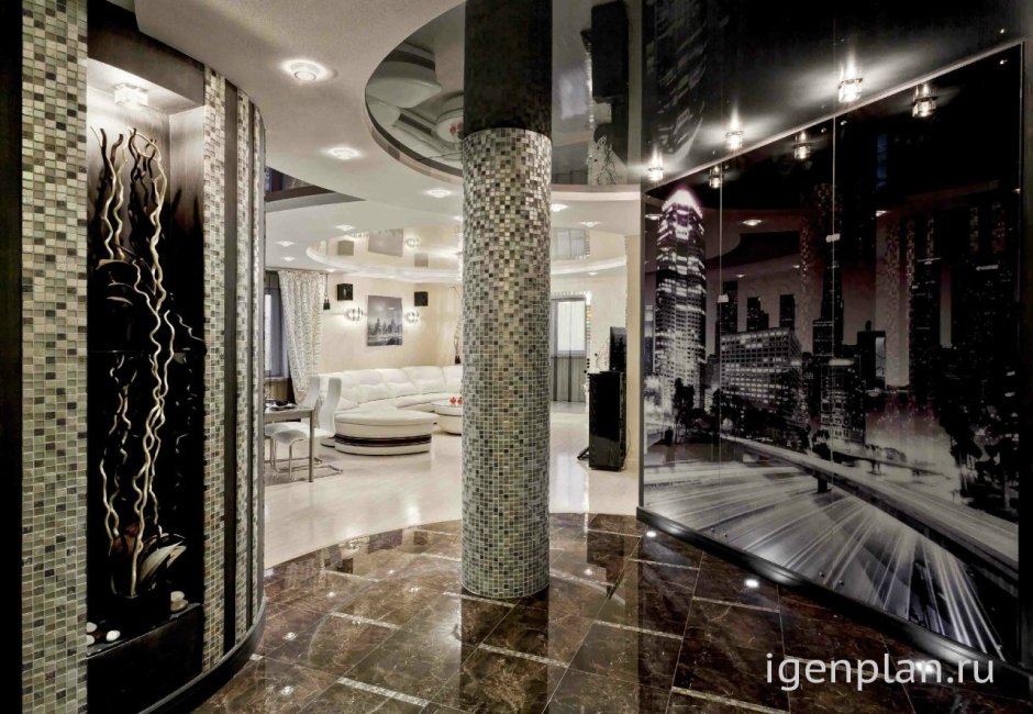 Мозаика в интерьере прихожей