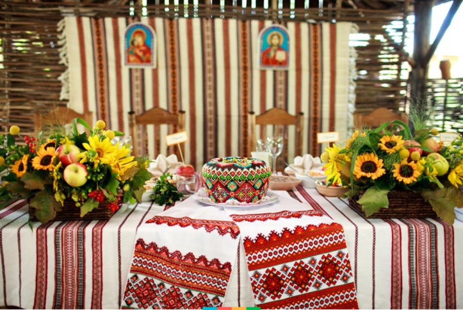 Украшение стола в русском народном стиле