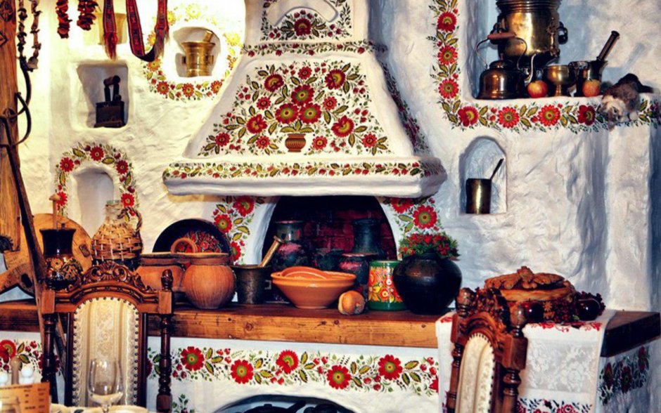 Кухня в русском народном стиле