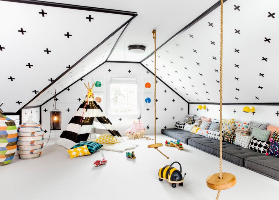 Игровая комната на мансарде