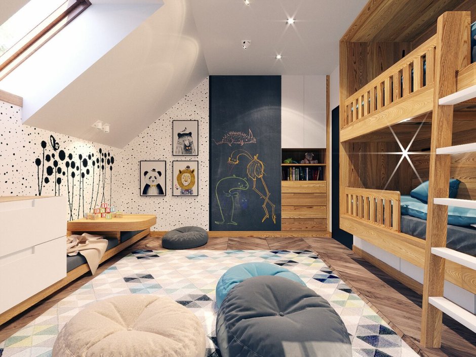Комната для мальчика на мансарде