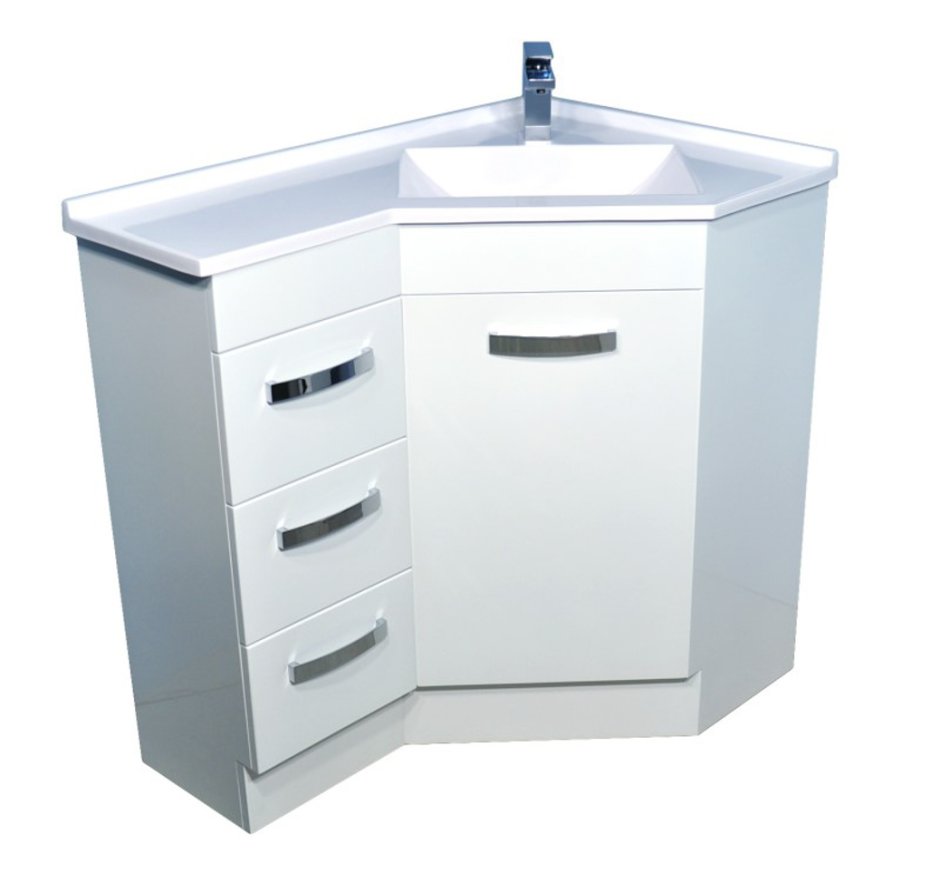 Угловая раковина с тумбой в ванную комнату