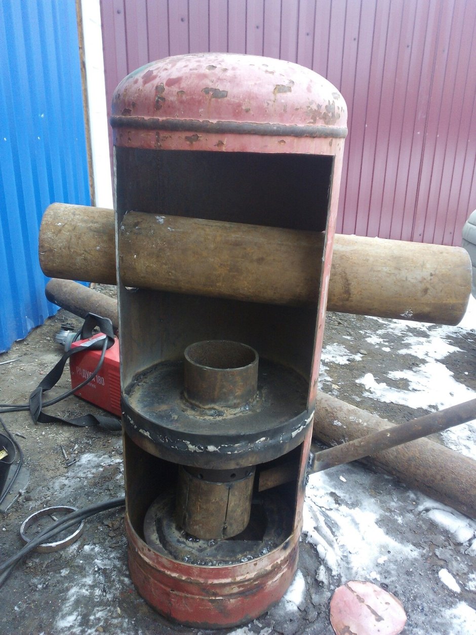 Печь буржуйка с теплообменником