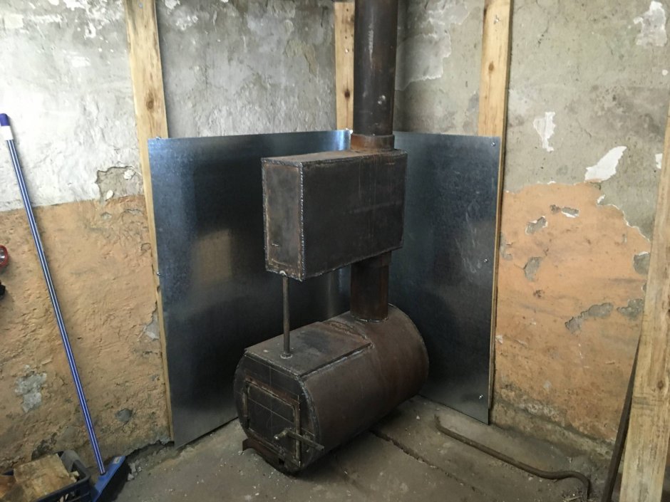 Печь буржуйка с теплообменником