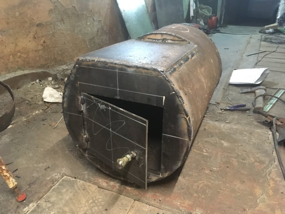 Печь из трубы 1000мм теплообменник