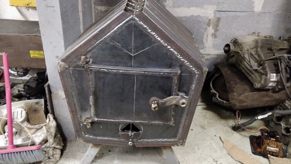 Печь в гараж из 530 трубы