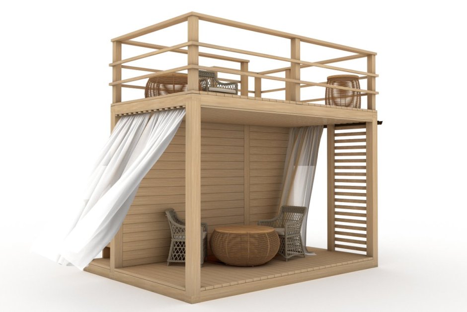 Современная двухэтажная беседка