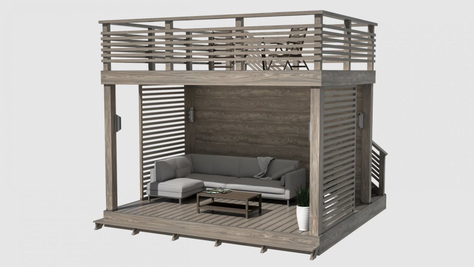 Двухуровневая беседка