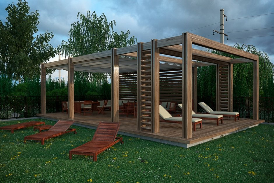 Баня с открытой террасой