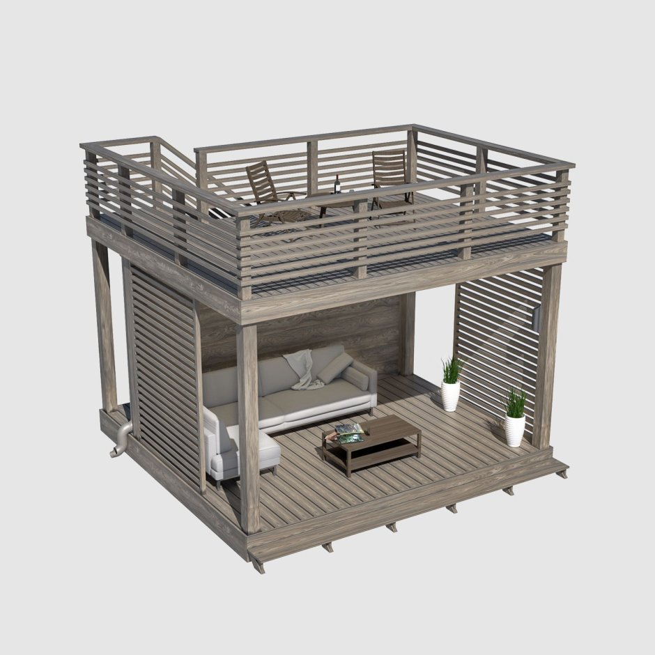 Двойная крыша для беседки