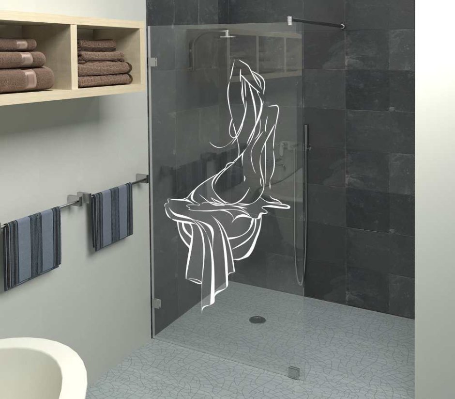 Стеклянная перегородка в ванную