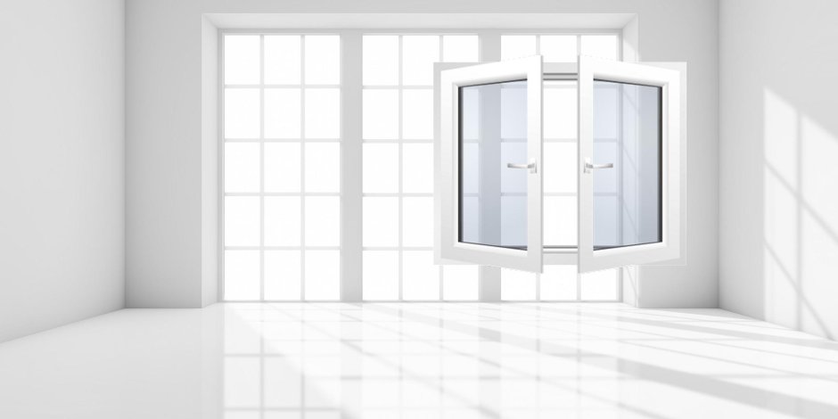 Окно на белом фоне