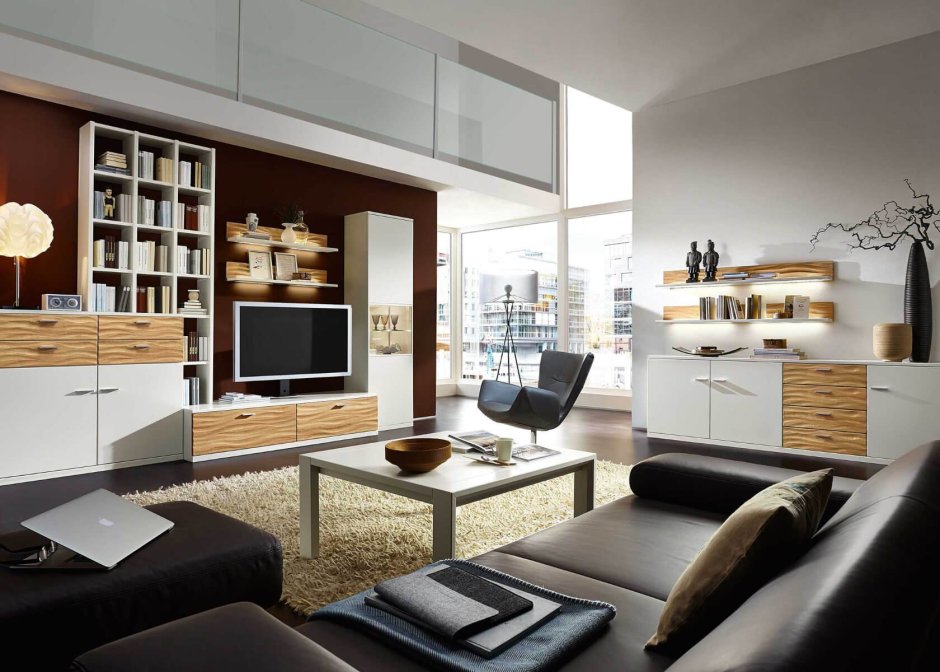 Современный немецкий интерьер гостиной