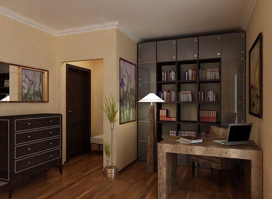 Перегородка со столом для зонирования комнаты