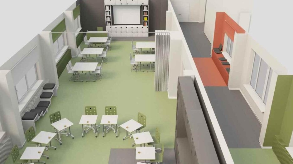 Гостиная кабинет зонирование