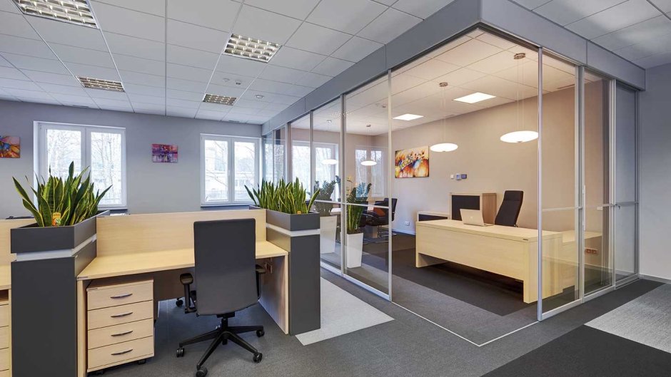 Зонирование рабочего места в гостиной