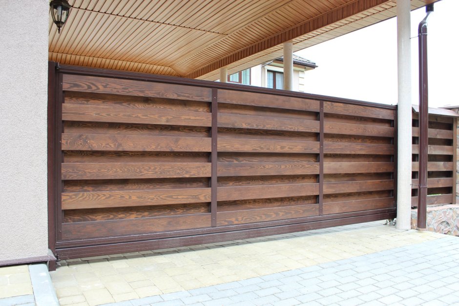 Откатные ворота обшиваются