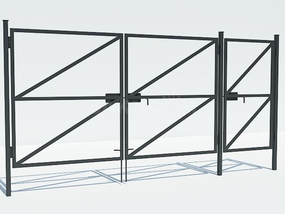 Ворота распашные без заполнения 3500х2100 (по-01-7035)