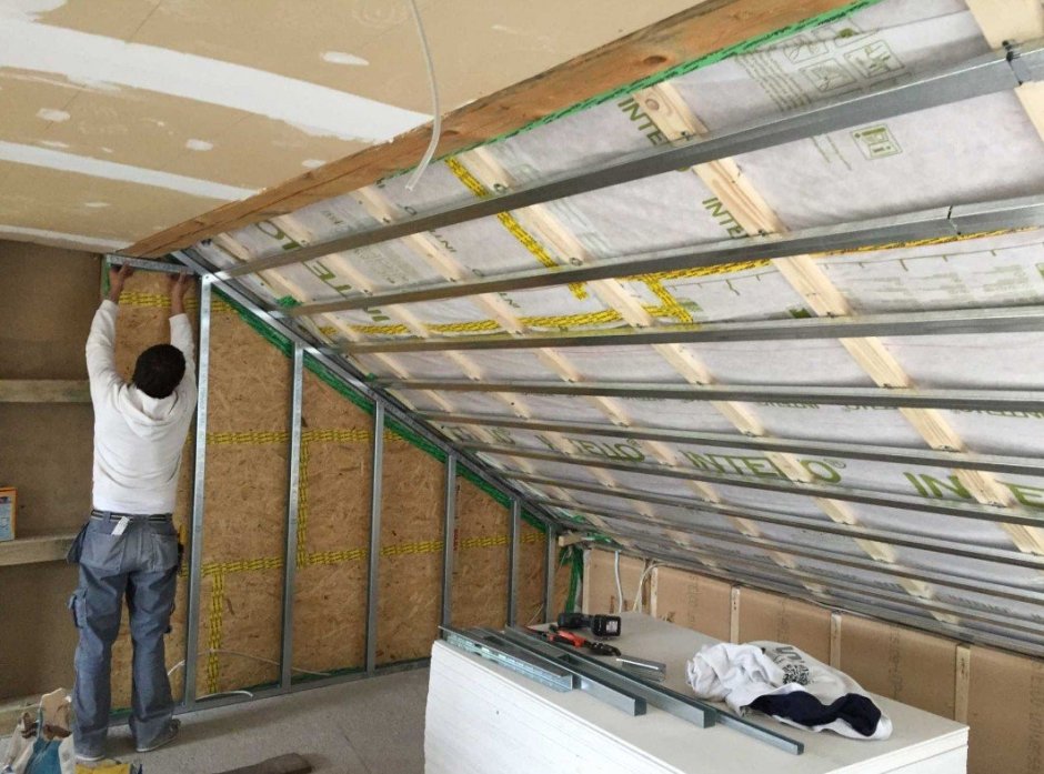 Кнауф обшивка мансарды гипсокартоном