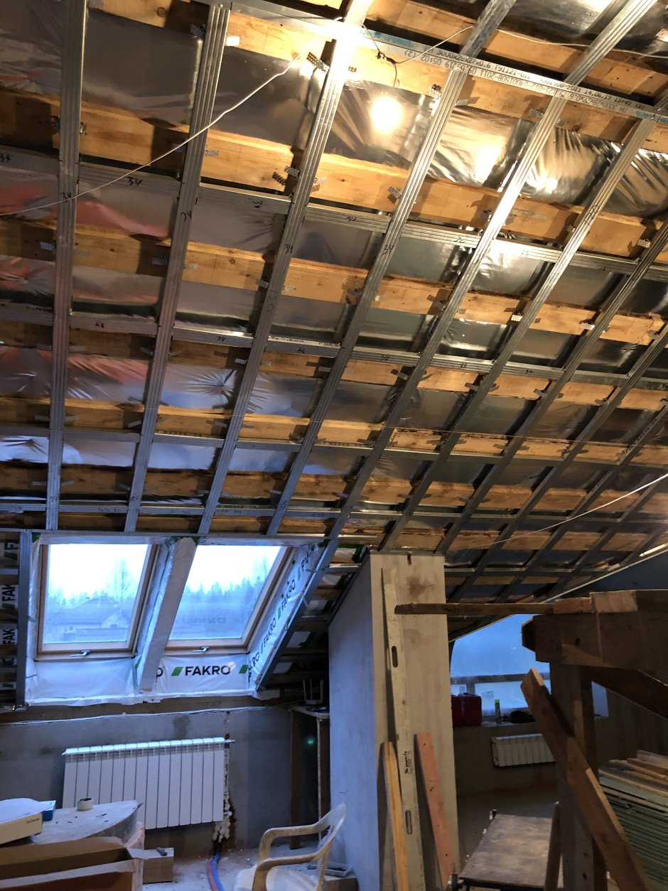 Потолок гипсокартон мансарда