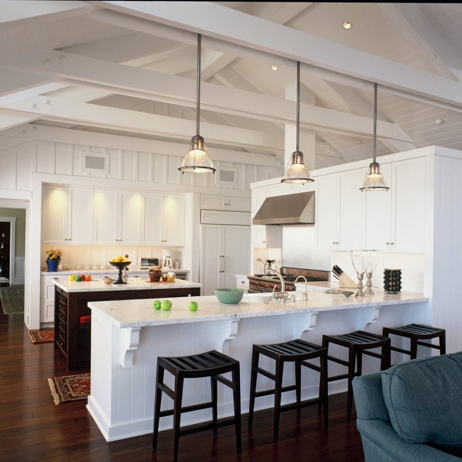 Освещение на кухне с барной стойкой