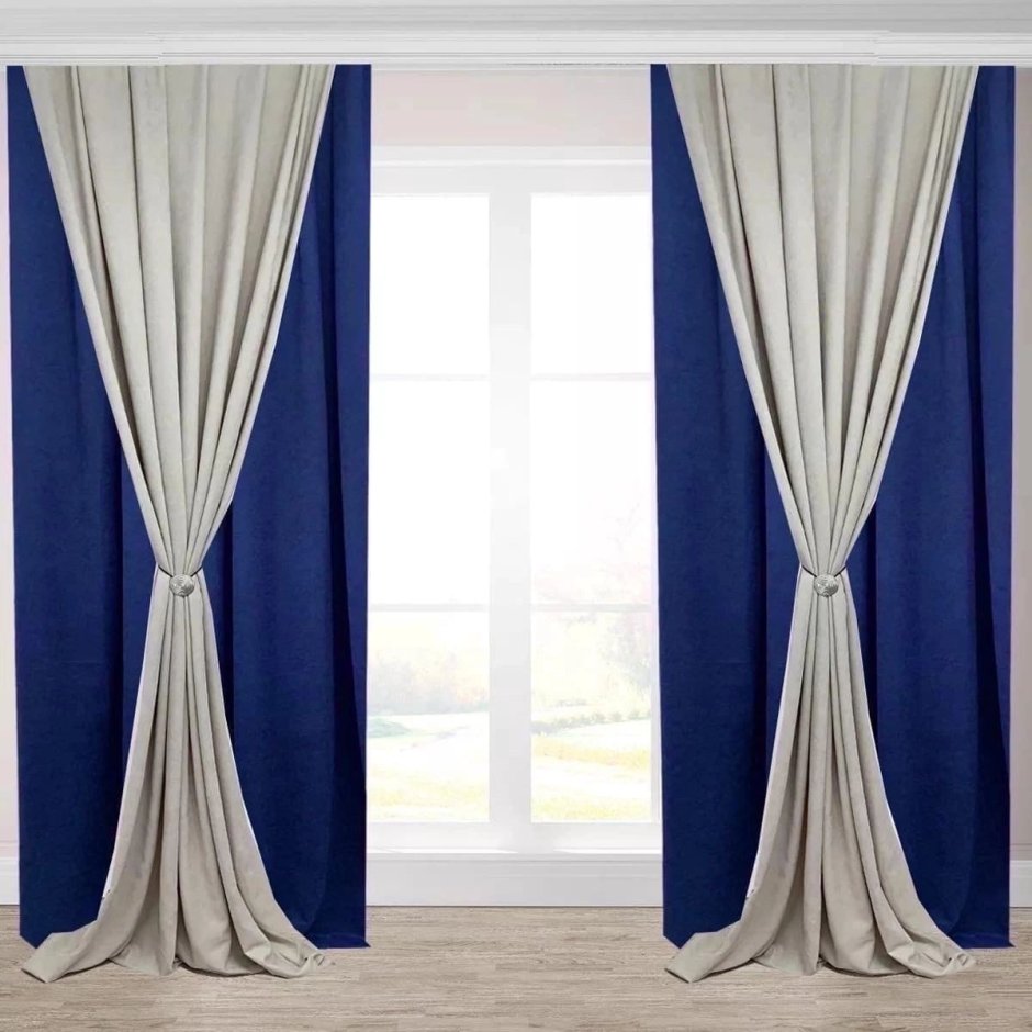 Голубые шторы