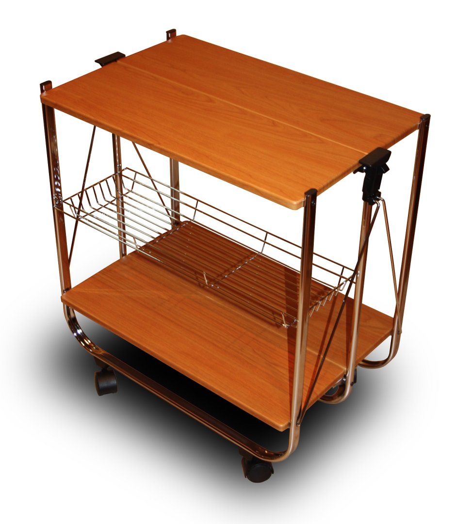 Столик сервировочный складной на колесиках SC-5119-MDF вишня