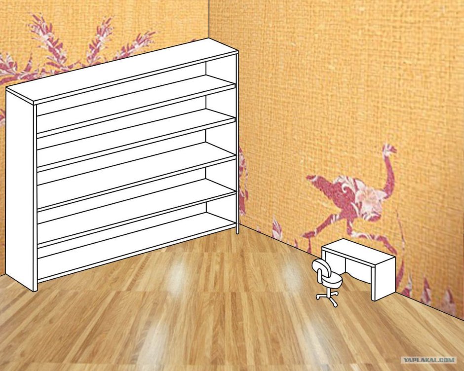 Рабочий стол с полками