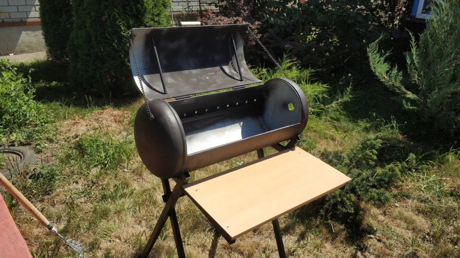 Мангал из газового баллона с зоной мангала